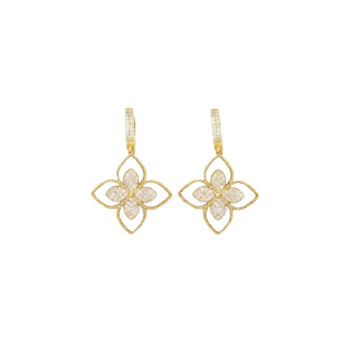 Floral Pavé Drop Earrings