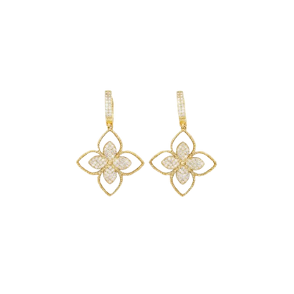 Floral Pavé Drop Earrings