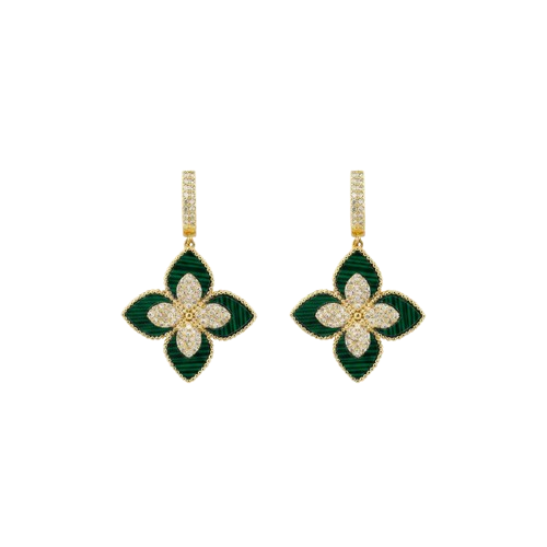 Floral Pavé Drop Earrings