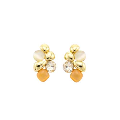 Multi-Stone Cluster Stud Earrings