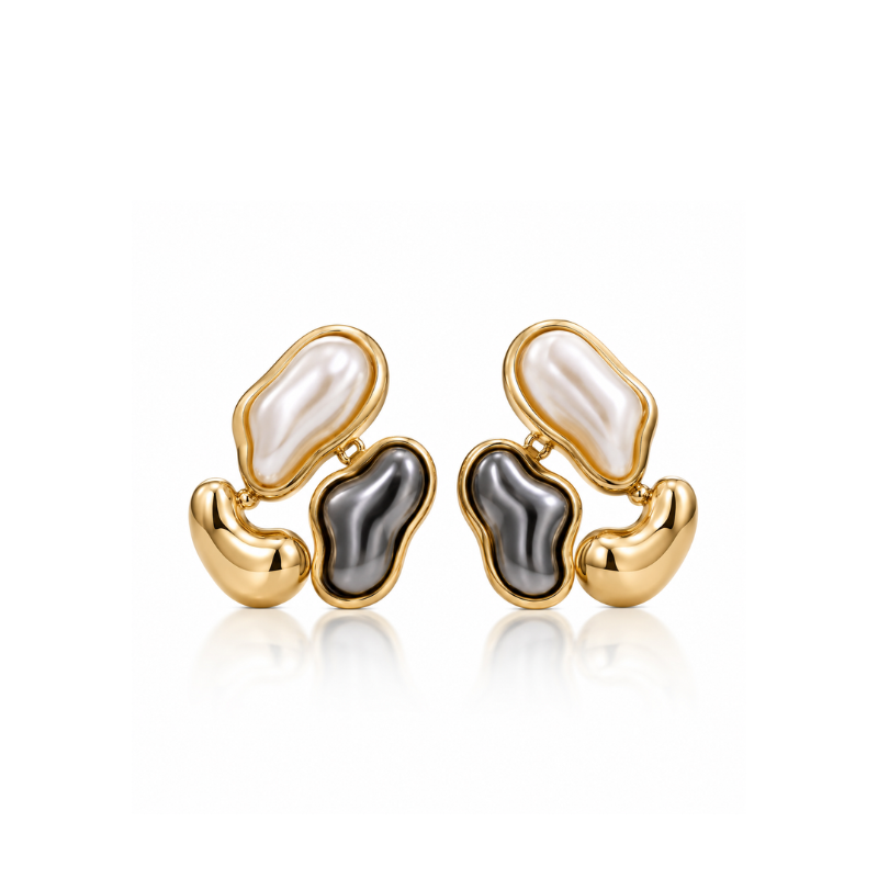 Molten Pearl Statement Earrings
