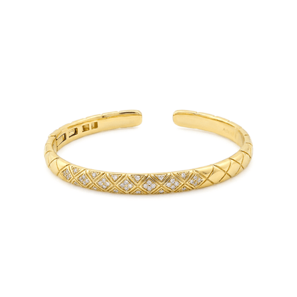 Quilted Sparkle Open Bangle