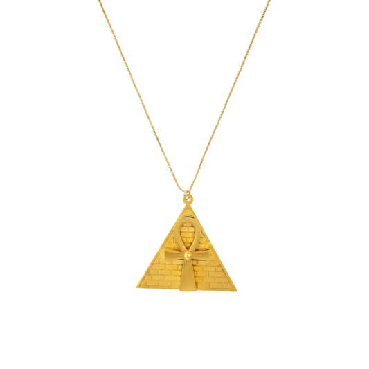 Pharaoh Pyramid Ankh Necklace