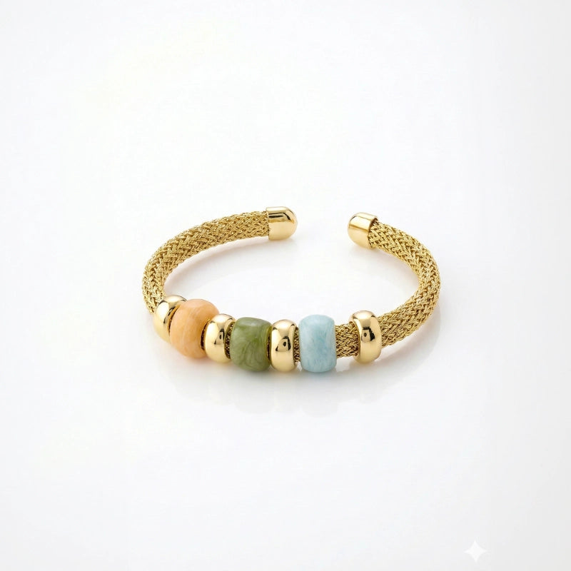 Boho Gem Mesh Bangle