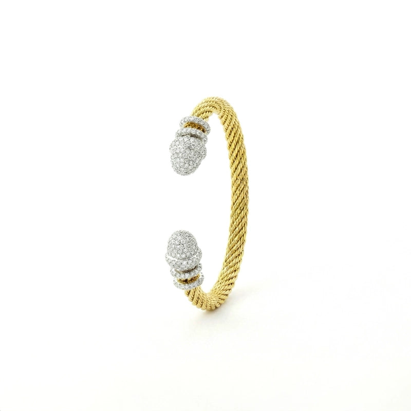Pavé Crown Twist Bangle