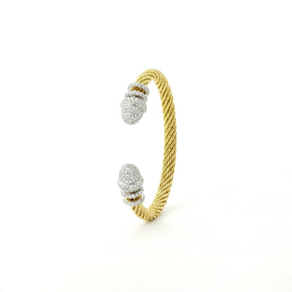 Pavé Crown Twist Bangle