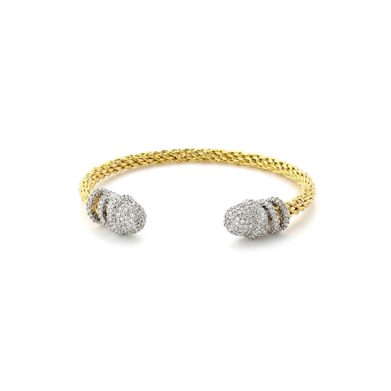Pavé Crown Twist Bangle