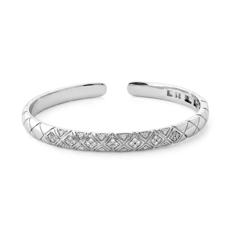 Quilted Sparkle Open Bangle